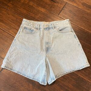 Everlane a line denim shorts